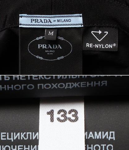 美品 PRADA バケットハット 三角プレート RE-NYRON 1HC137 レディース メンズ SIZE M プラダ