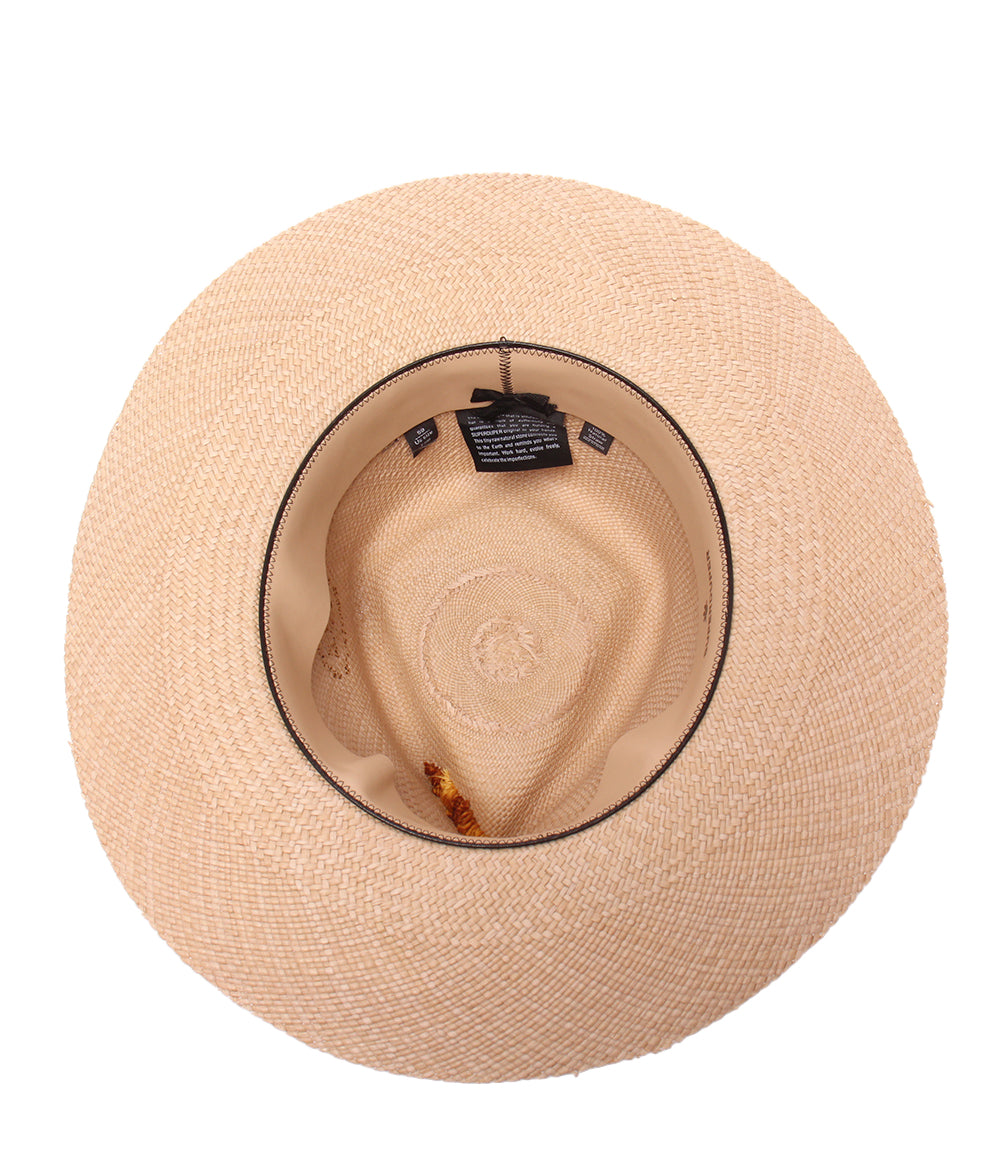 美品 SUPER DUPER 麦わら帽子 パナマハット Dedalo Panama Large linen メンズ スーパーデューパー