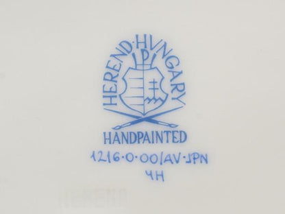 美品 HEREND スイートディッシュ オーバル 皿 15cm アポニーグリーン ヘレンド