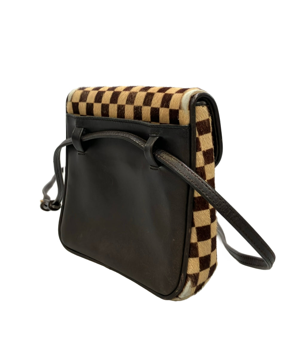 LOUIS VUITTON ショルダーバッグ 斜め掛け ハラコ ガゼル ダミエ ソバージュ M92130 レディース ルイ・ヴィトン