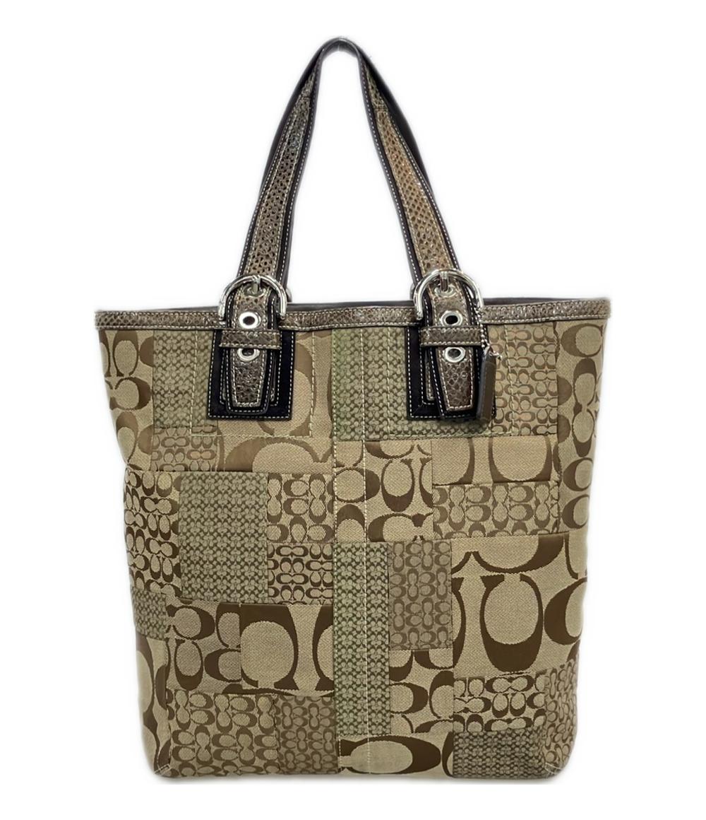 COACH トートバッグ パッチワーク ナイロン キャンバス シグネチャー 10089 レディース コーチ