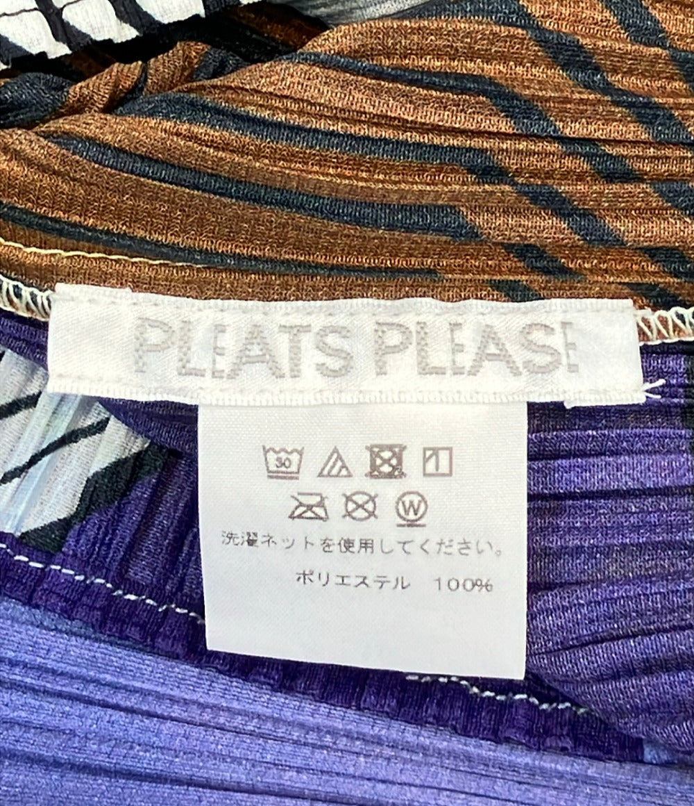 美品 PLEATS PLEASE 半袖 シャツ 転写プリント レディース SIZE 3 プリーツプリーズ