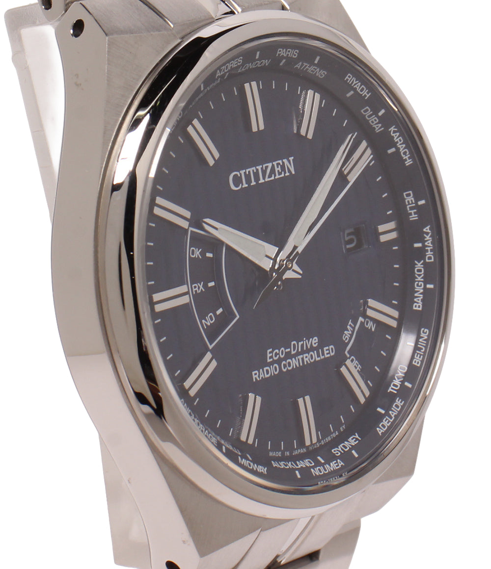 美品 CITIZEN 腕時計 電波ソーラー エコドライブ ソーラー ブラック H145-S116643 メンズ シチズン