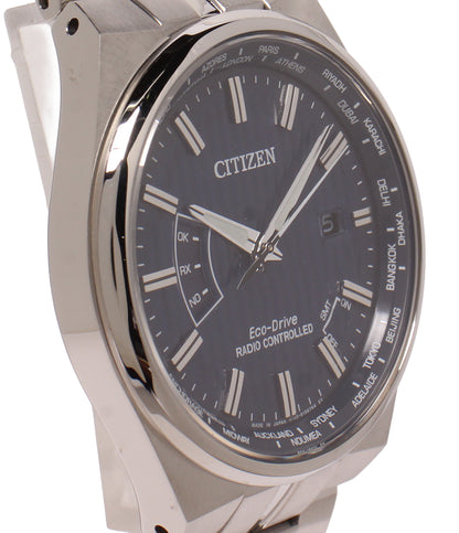 美品 CITIZEN 腕時計 電波ソーラー エコドライブ ソーラー ブラック H145-S116643 メンズ シチズン