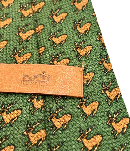 HERMES ネクタイ トナカイ シルク100% メンズ エルメス