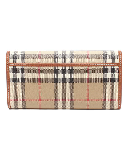 美品 BURBERRY 長財布 チェック柄 レディース メンズ バーバリー