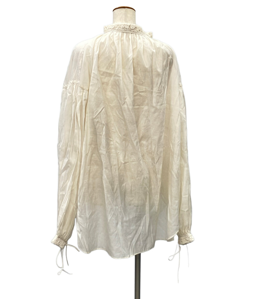 SAINT LAURENT PARIS 長袖ブラウス コットン×シルク 21SS 695412 レディース SIZE L サンローランパリ