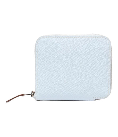 美品 エルメス ラウンドファスナー財布 □D刻印 シルバー金具 アザップコンパクト シルクイン レディース HERMES
