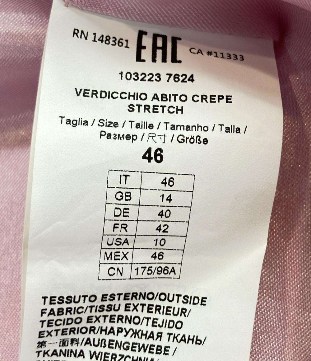 PINKO 半袖ワンピース スクエアネック ミニ 膝丈 ハーフスリーブ 五分袖 リボン Verdicchio レディース SIZE 46 (L) ピンコ