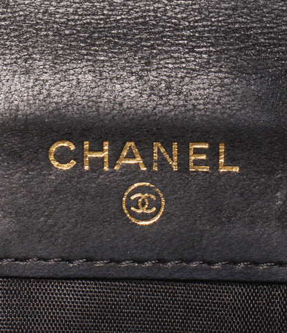 CHANEL Wホック二つ折り財布 キャビアスキン ゴールド金具 10番台 レディース シャネル