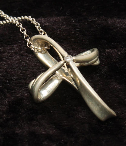 Mirai Tenshi ネックレス SV SV925 ダイヤ クロスモチーフ レディース ミライテンシ