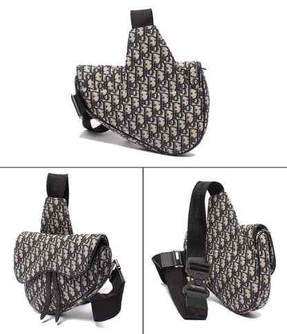 美品 Dior ボディバッグ キャンバス サドルバッグ 16BO0262 メンズ ディオール