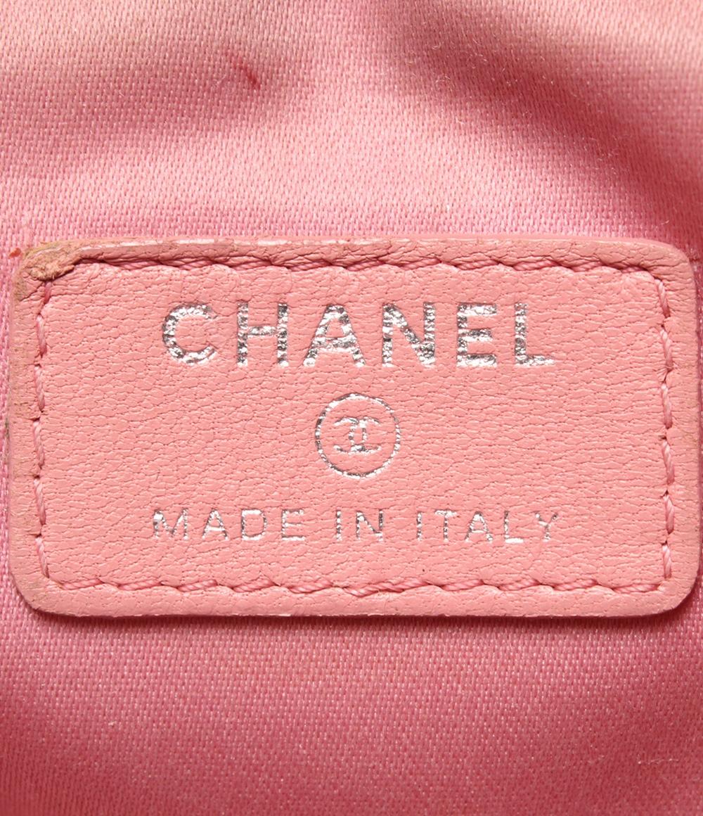 CHANEL ポーチ カメリア ラムスキン シルバー金具 レディース シャネル