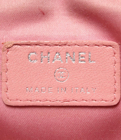 CHANEL ポーチ カメリア ラムスキン シルバー金具 レディース シャネル