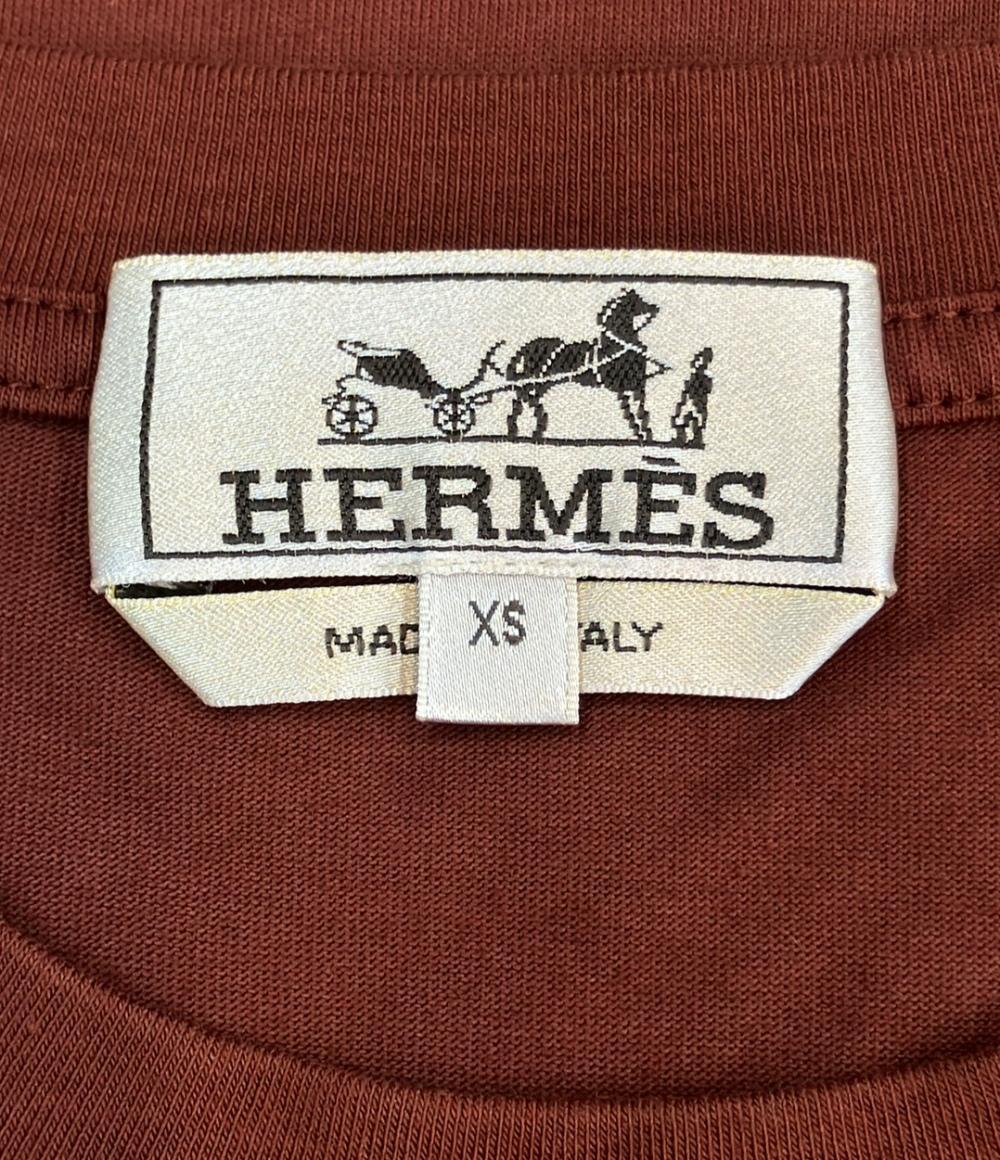 美品 HERMES 半袖Tシャツ レザーパッチ 22SS メンズ SIZE XS エルメス