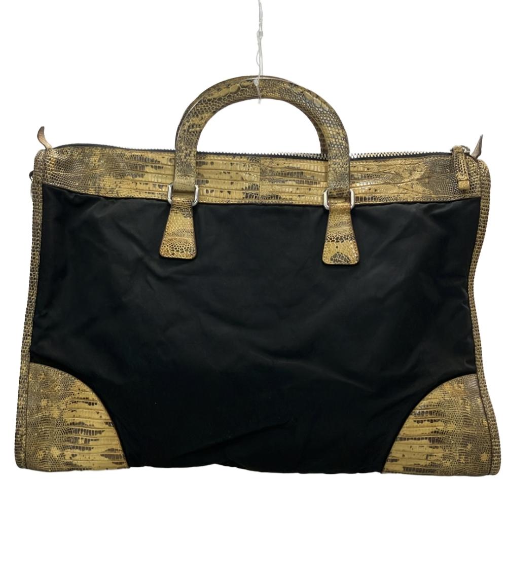 プラダ 2WAYハンドバッグ ショルダーバッグ 三角ロゴプレート パイソン レディース PRADA