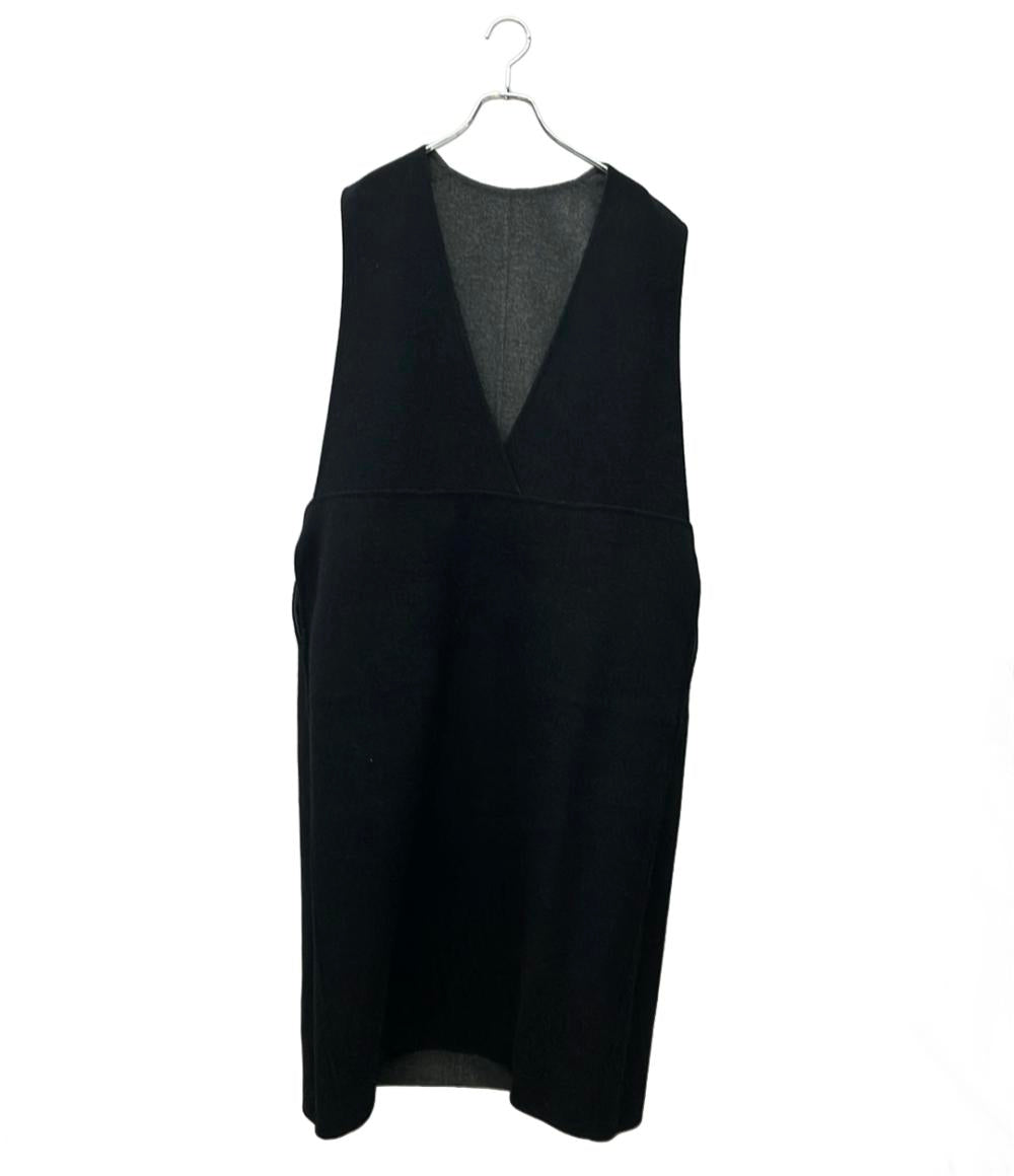 Drawer ノースリーブワンピース ウール ブラック リバーシブル NEW ARRIVAL Reversible Dress 6526-234-1323 レディース SIZE 38 (S) ドゥロワー