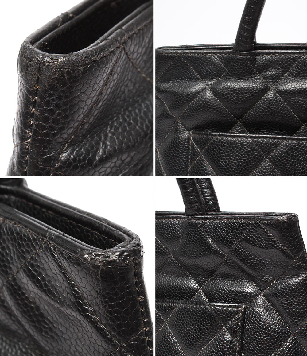 CHANEL ハンドバッグ トートバッグ シルバー金具 マトラッセ キャビアスキン 復刻 9番台 レディース シャネル