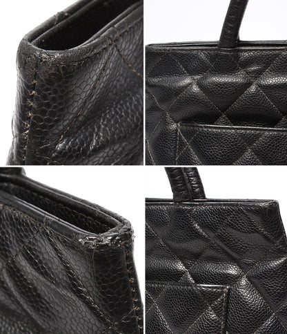 CHANEL ハンドバッグ トートバッグ シルバー金具 マトラッセ キャビアスキン 復刻 9番台 レディース シャネル