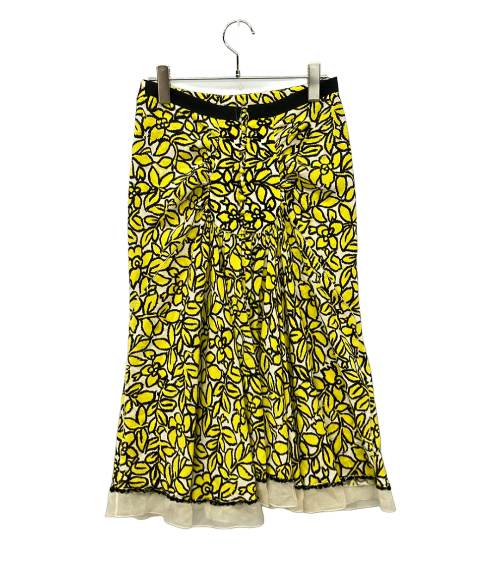 LOUIS VUITTON フラワープリントロングスカート シルク100% レディース SIZE 38 (M) ルイ・ヴィトン