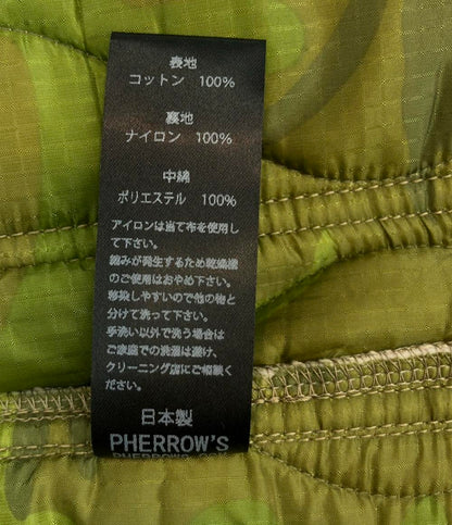 Pherrow's ミリタリージャケット 中綿 キルティング パッチ 裏地カモフラ 22AW QUILTING MILITARY JACKET 22W-PVC-7J メンズ SIZE 40 (M) フェローズ