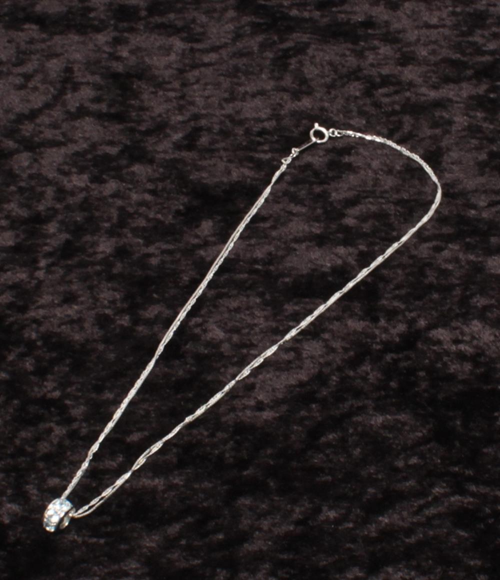 美品 ネックレス K18WG Pt950 ブルートパーズ レディース