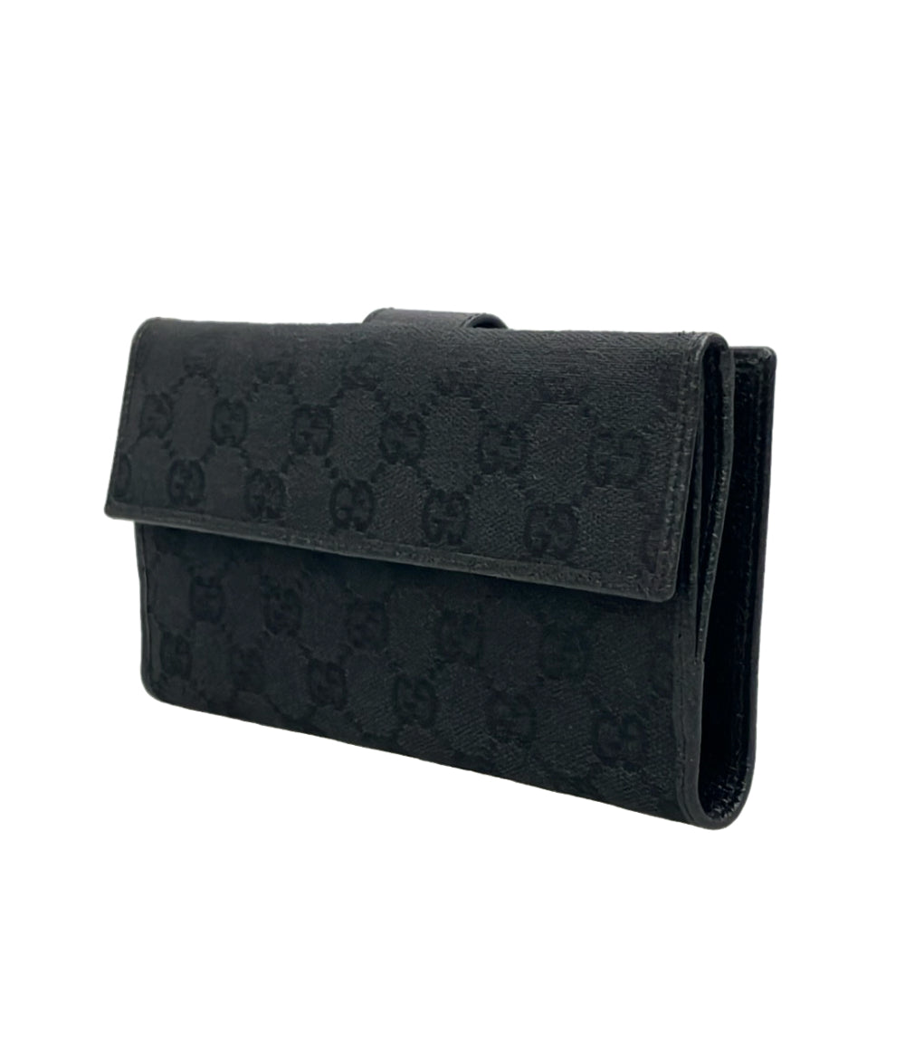 美品 GUCCI 二つ折り長財布 GGキャンバス 115092 2184 メンズ グッチ