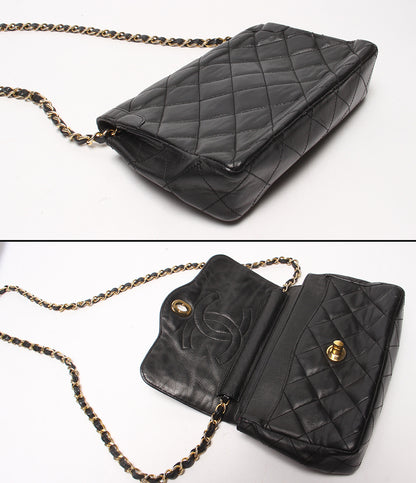 CHANEL チェーンショルダーバッグ ラムスキン 肩掛け マトラッセ レディース シャネル