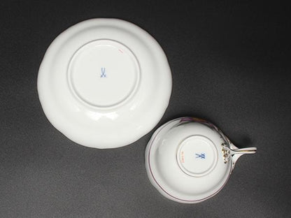 美品 Meissen カップ＆ソーサー ベーシックフラワー クレマチス マイセン