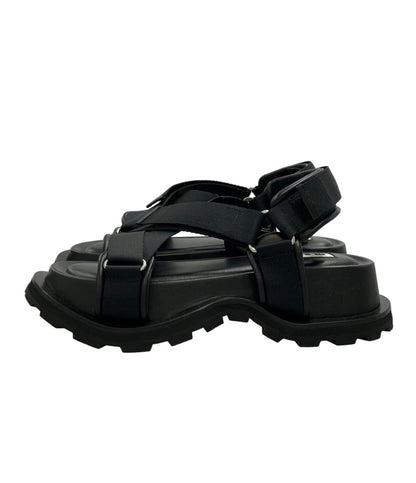 美品 JIL SANDER プラットフォームサンダル クロスストラップ JP38010A レディース SIZE 36 (M) ジルサンダー