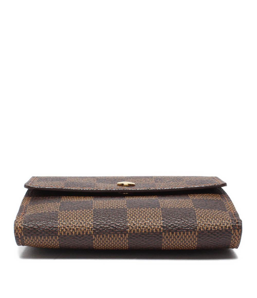美品 LOUIS VUITTON 二つ折り財布 ｗホック ポルトフォイユ エリーズ ダミエ エヌベ N61654 レディース メンズ ルイ・ヴィトン