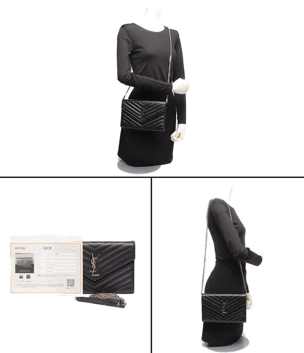 SAINT LAURENT PARIS チェーンウォレット 斜め掛け 肩掛け クラシックチェーンウォレット カサンドラ 377828 レディース サンローランパリ
