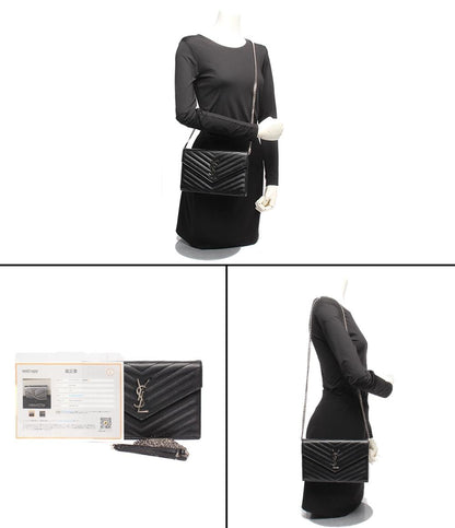 SAINT LAURENT PARIS チェーンウォレット 斜め掛け 肩掛け クラシックチェーンウォレット カサンドラ 377828 レディース サンローランパリ