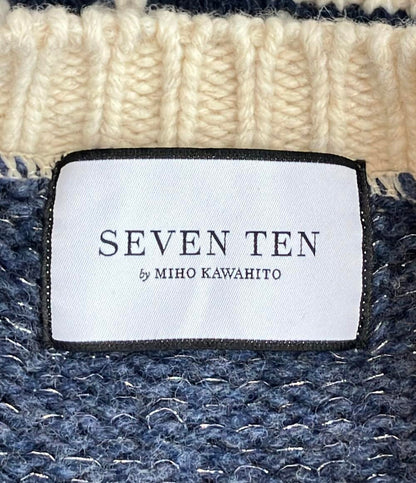 SEVEN TEN by MIHO KAWAHITO 長袖 チェリージャガードカーディガン レディース SIZE M セブンテン バイ ミホ カワヒト
