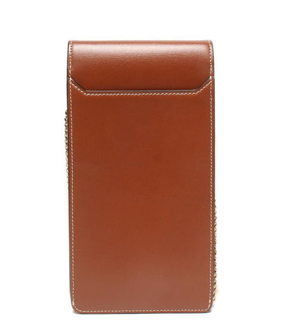 CELINE チェーンショルダーバッグ 斜め掛け モバイルポーチ シャイニーカーフスキン レディース セリーヌ