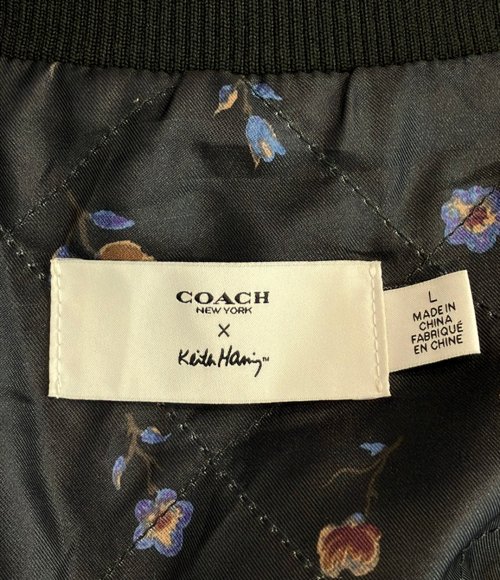 COACH Keith Haring 中綿 スタジャン F67470 レディース SIZE L コーチ キース・ヘリング