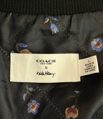 COACH Keith Haring 中綿 スタジャン F67470 レディース SIZE L コーチ キース・ヘリング