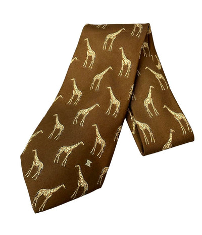 美品 セリーヌ ネクタイ シルク100% キリン柄 メンズ CELINE