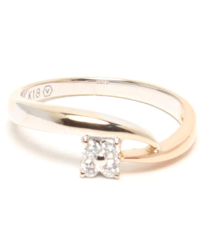 美品 VENDOME AOYAMA リング 指輪 K18 ダイヤ 4P レディース SIZE 7号 ヴァンドームアオヤマ