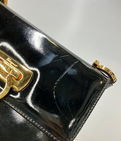Salvatore Ferragamo ショルダーバッグ 斜め掛け エナメル ガンチーニ レディース サルヴァトーレフェラガモ