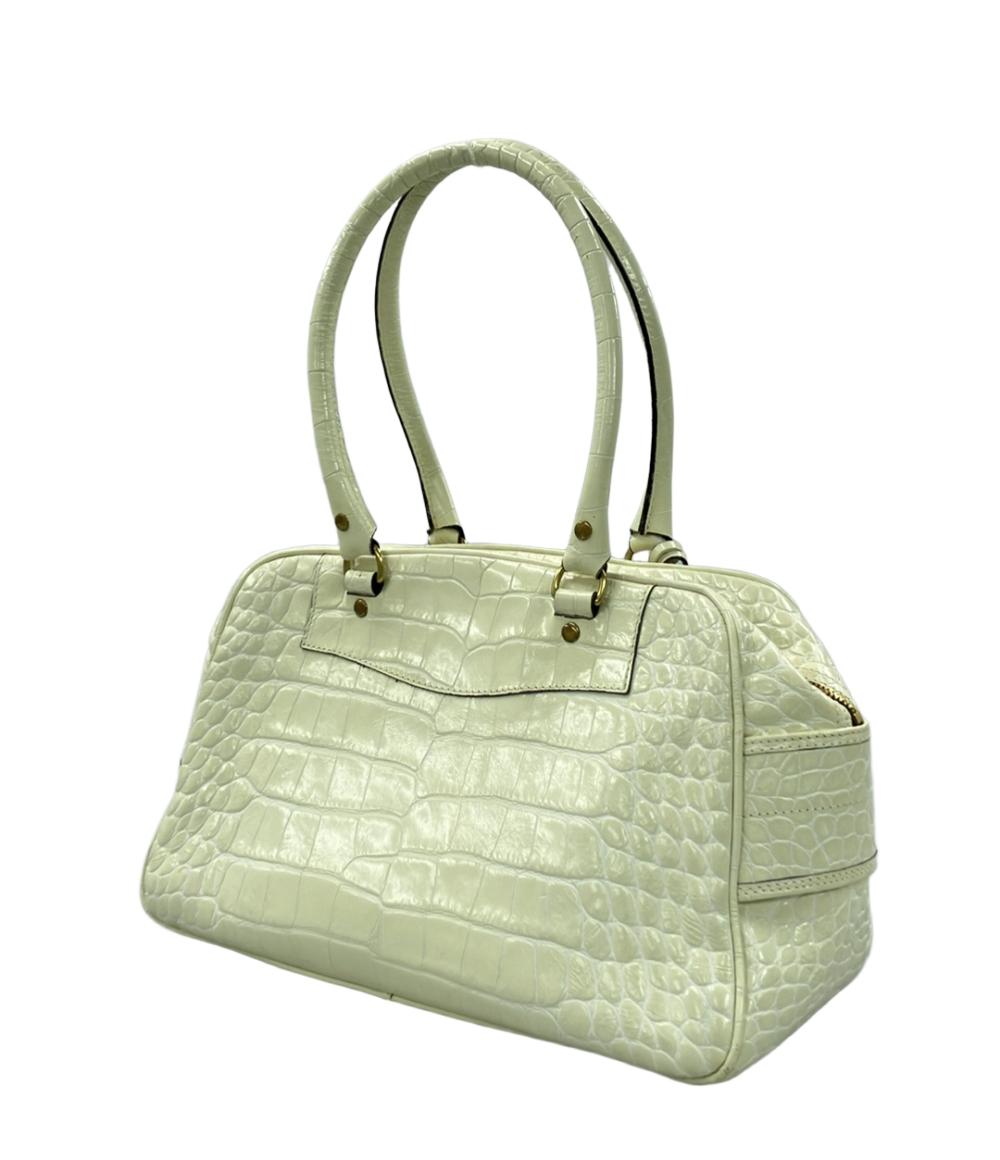 ジェイアンドエムデヴィッドソン クロコ型押しレザーショルダーバッグ 肩掛け レディース J&M Davidson