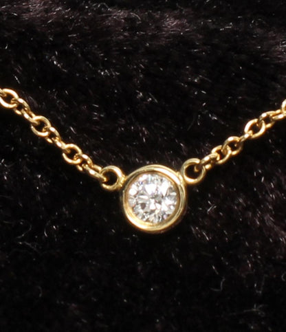 美品 ティファニー ネックレス K18 バイザヤード 1Pダイヤ レディース TIFFANY&Co.