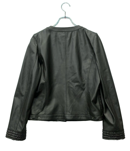 美品 DAMA collection ラムレザージャケット フリル 1114102102 レディース SIZE 13 (XL) ダーマ・コレクション