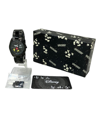 腕時計 ディズニー ミッキーマウス クオーツ ブラック レディース