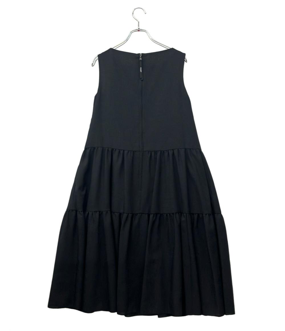 美品 FOXEY NEW YORK ノースリーブワンピース タグ付き 21SS スカート部分2段ティアード Nantucket Dress 42032-NA00F607SI レディース SIZE 38 (S)