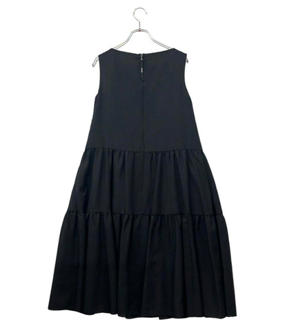 美品 FOXEY NEW YORK ノースリーブワンピース タグ付き 21SS スカート部分2段ティアード Nantucket Dress 42032-NA00F607SI レディース SIZE 38 (S)