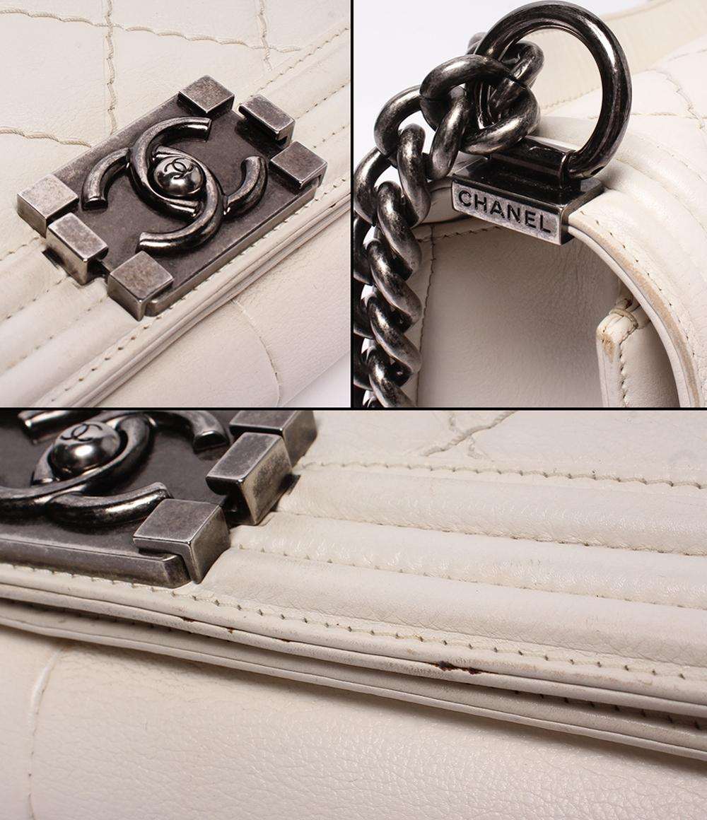 CHANEL チェーンショルダーバッグ 18番台 マトラッセ シルバー金具 ボーイシャネル レディース シャネル
