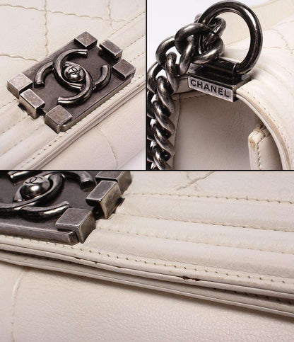 CHANEL チェーンショルダーバッグ 18番台 マトラッセ シルバー金具 ボーイシャネル レディース シャネル