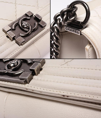 CHANEL チェーンショルダーバッグ 18番台 マトラッセ シルバー金具 ボーイシャネル レディース シャネル
