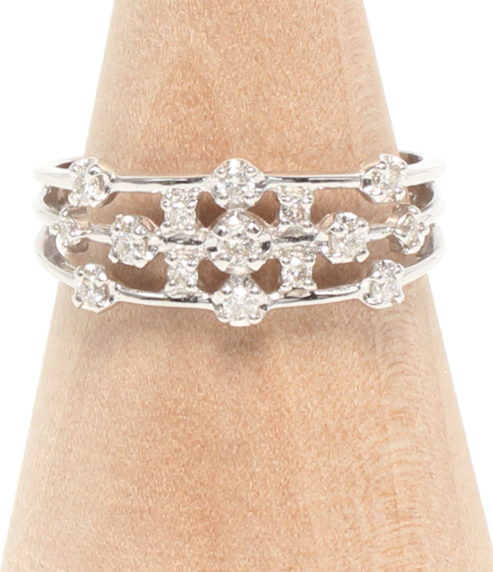 美品 リング 指輪 K10WG ダイヤ 0.25ct レディース SIZE 14号